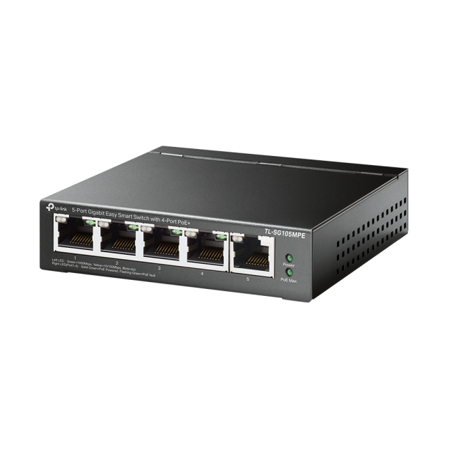 TP-Link TL-SG105MPE switch L2 Gigabit Ethernet (10/100/1000) Energía sobre Ethernet (PoE) Negro
