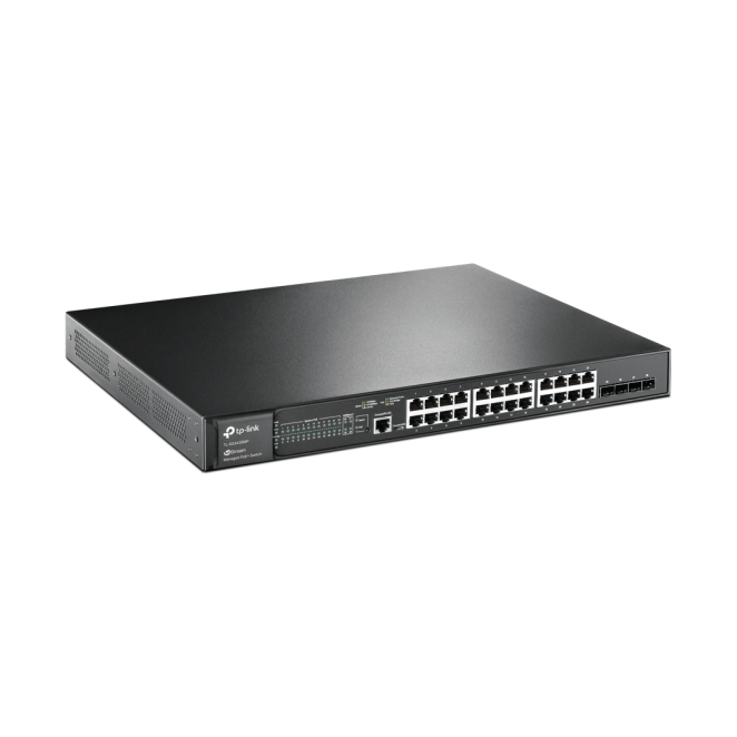 TP-Link JetStream TL-SG3428MP switch Gestionado L2+ Gigabit Ethernet (10/100/1000) Energía sobre Ethernet (PoE) 1U Negro