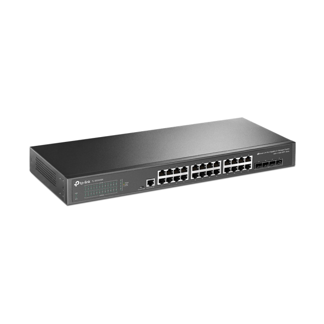 TP-Link JetStream TL-SG3428X con 24 puertos Gigabit Ethernet y 4 ranuras SFP+ de 10G