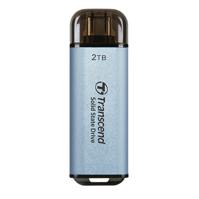 Transcend ESD300 Tecnología Thunderbolt (Rayo) 2 TB USB tipo A a USB tipo C USB 3.2 Gen 2x2 Azul