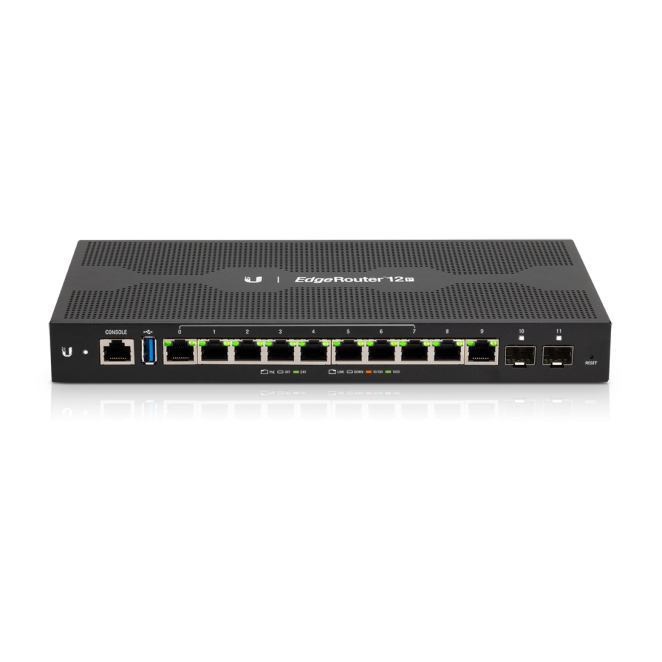 Ubiquiti EdgeRouter 12P negro, 10 puertos RJ-45 Gigabit Ethernet