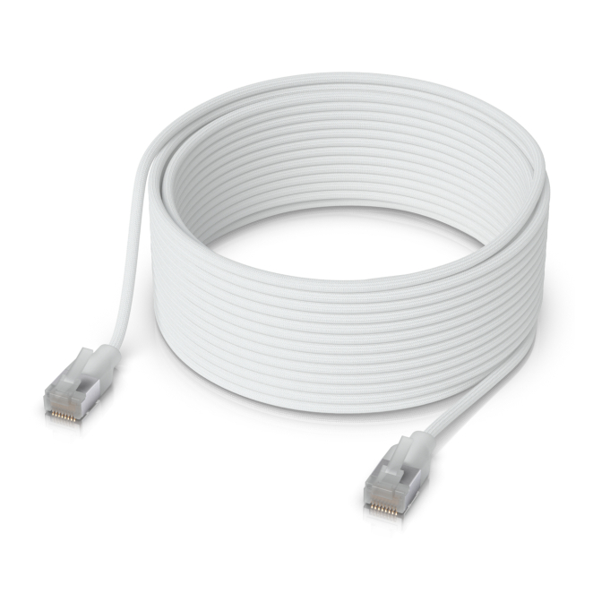 Ubiquiti UACC-Cable-Patch-EL-C6A-15M-W cable de red Translúcido detalle de conectores