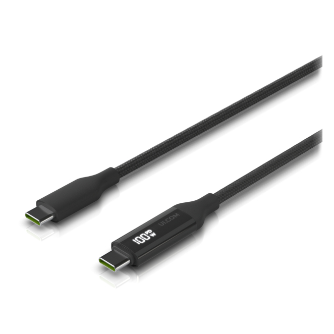 Ubiquiti UACC-Cable-USB-100W-1M-BK cable USB USB C Negro, Gris