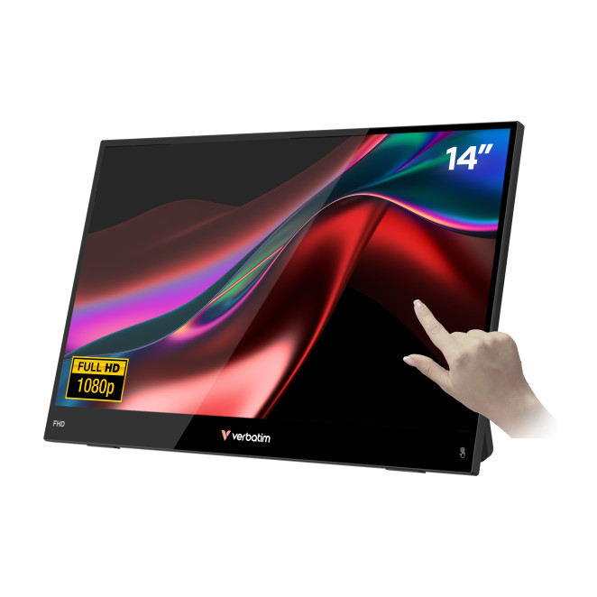 Verbatim Portable 14" FHD Touch Monitor LIGHT Monitor portátil Negro 35,6 cm (14") LCD 1920 x 1080 Pixeles
