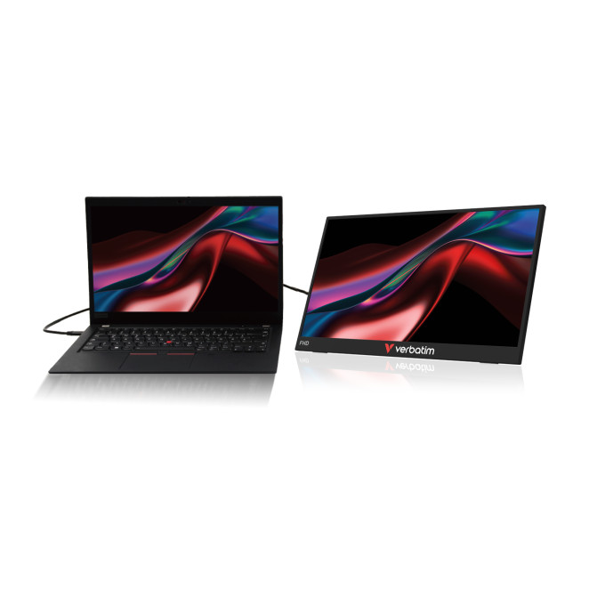 Verbatim Portable 14" FHD Touch Monitor LIGHT Monitor portátil Negro 35,6 cm (14") LCD 1920 x 1080 Pixeles