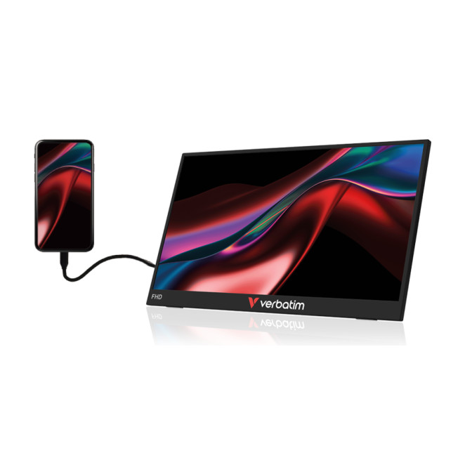 Verbatim Portable 14" FHD Touch Monitor LIGHT Monitor portátil Negro 35,6 cm (14") LCD 1920 x 1080 Pixeles