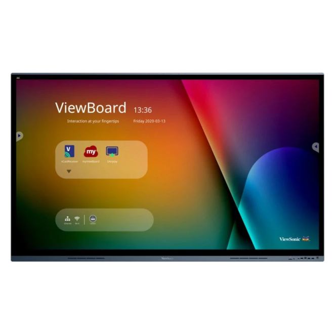 Viewsonic IFP7562 pantalla de señalización Panel plano interactivo 190,5 cm (75″) LED Wifi 350 cd / m² 4K Ultra HD Negro Pantalla táctil Procesador incorporado Android