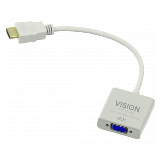 Vision TC-HDMIVGA adaptador de cable de vídeo VGA (D-Sub) HDMI tipo A (Estándar) Blanco