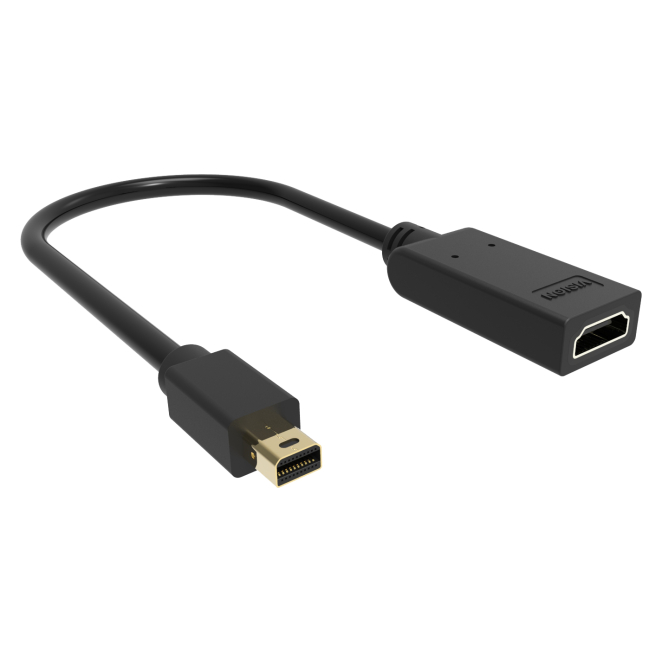 Vision TC-MDPHDMI/BL adaptador de cable de vídeo Mini DisplayPort HDMI tipo A (Estándar) Negro
