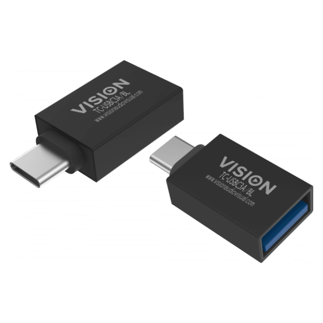 Vision TC-USBC3A/BL cambiador de género para cable USB C USB 3.0 A Negro