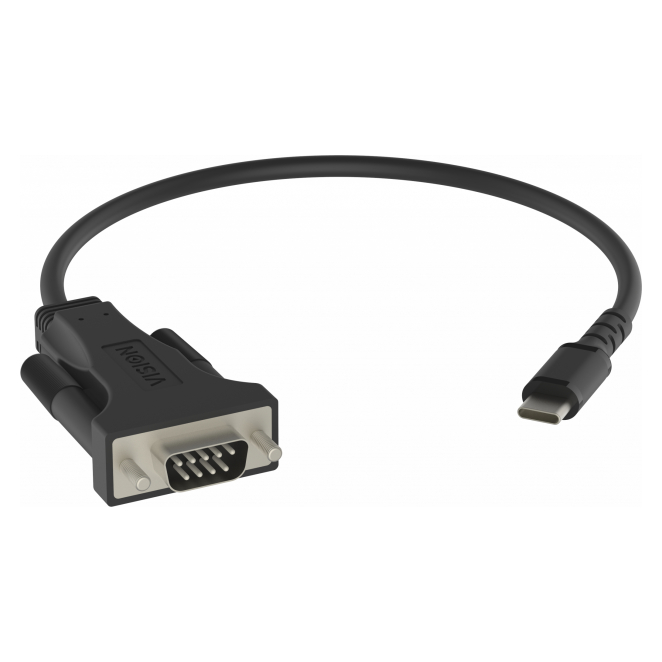 Vision TC-USBCSER/BL cable de serie Negro RS-232 USB-C