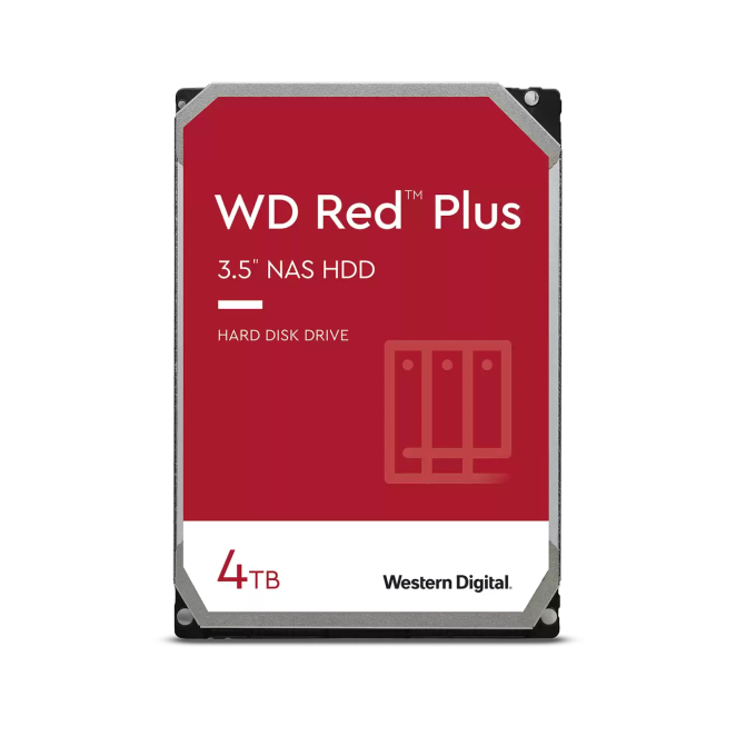 Western Digital Red Plus disco duro interno 4 TB 5400 RPM 256 MB 3.5″ Serial ATA III