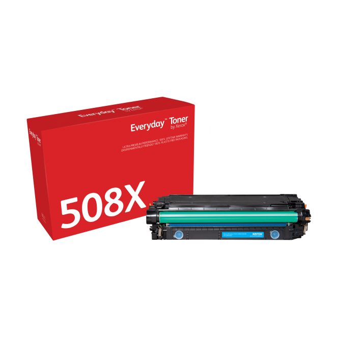 El tóner Everyday™ Cian de Xerox es compatible con HP 508X (CF361X), Capacidad alta