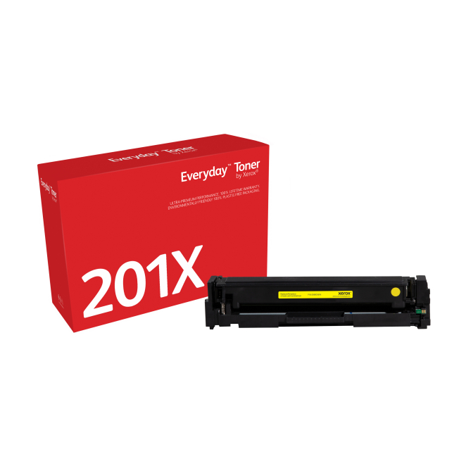 El tóner Everyday™ Amarillo de Xerox es compatible con HP 201X (CF402X), Capacidad alta