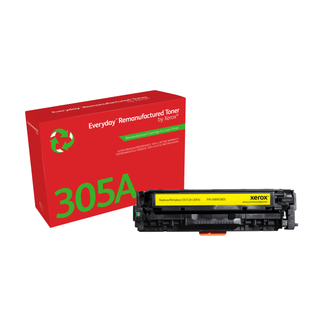Tóner Everyday™ Amarillo remanufacturado de Xerox es compatible con HP 305A (CE412A), Capacidad estándar