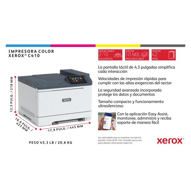 Razones para comprar la Xerox C410