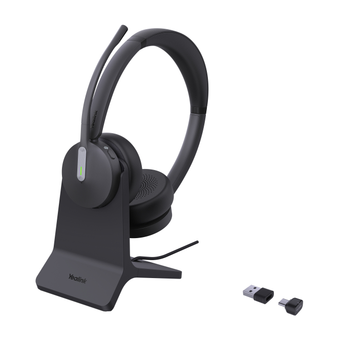 Yealink BH70 Dual with Stand Teams Auriculares Inalámbrico Diadema Oficina/Centro de llamadas USB tipo A Bluetooth Base de carga Negro