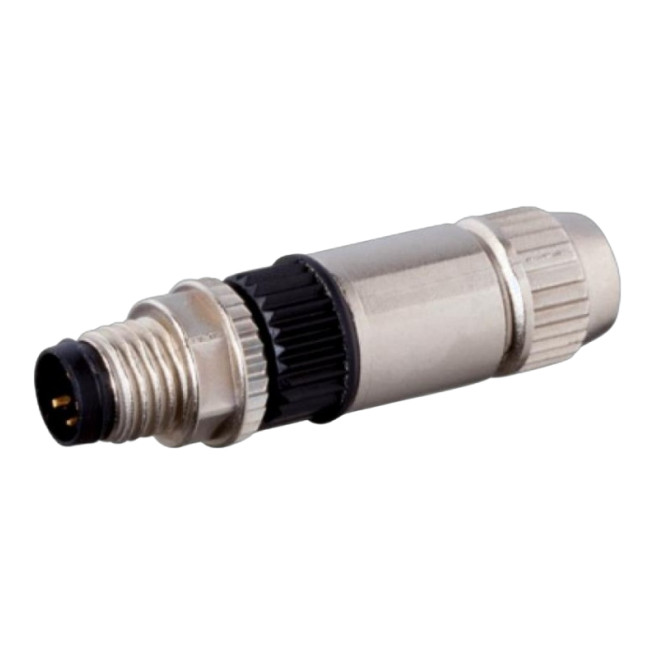 Zebra FWP-IOPLUGM-M8 conector M8 3-Pin Negro, Acero inoxidable