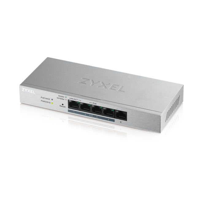 Zyxel GS1200-5HP v2 Gestionado Gigabit Ethernet (10/100/1000) Energía sobre Ethernet (PoE) Gris