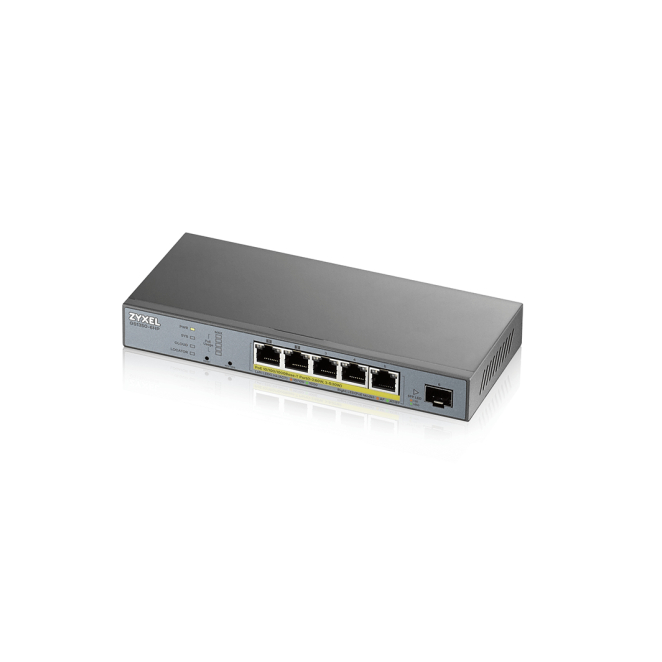 Zyxel GS1350-6HP-EU0101F switch Gestionado L2 Gigabit Ethernet (10/100/1000) Energía sobre Ethernet (PoE) Gris