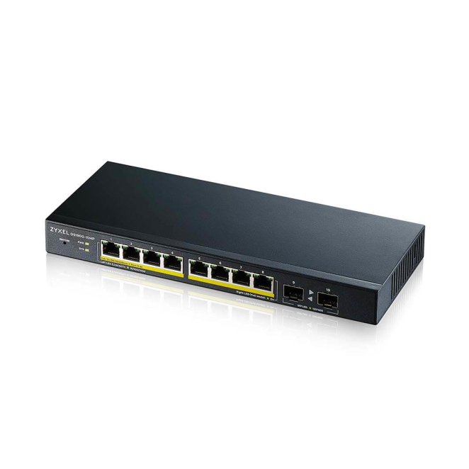 Zyxel GS1900-10HP Gestionado L2 Gigabit Ethernet (10/100/1000) Energía sobre Ethernet (PoE) Negro