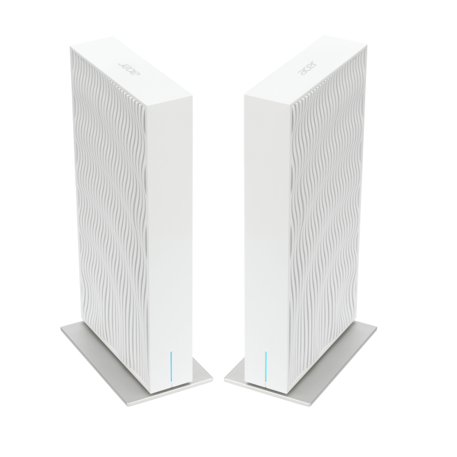 Acer Wave 7 Dual Pack Mesh Router WiFi 7, EU Plug Acer Wave 7 dual-pack mesh router con soporte WiFi 7, Gigabit Ethernet, Dual-band (2.4GHz + 5GHz o 2.4GHz + 6GHz), SKU FF.G2UTA.002
