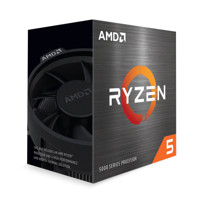 AMD Ryzen 5 procesador 3,5 GHz con 32 MB L3 Cache Imagen del procesador AMD Ryzen 5 5600 con velocidad de 3,5 GHz, 32 MB de memoria caché L3, SKU 100-100000927BOX. Ideal para gaming y trabajos exigentes.
