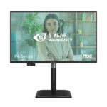 Pantalla para PC AOC de 23.8 pulgadas con resolución 1920 x 1080 Pixeles Full HD color negro, modelo 24P4U.