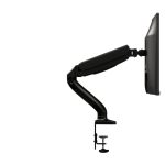Soporte de escritorio negro para monitor AOC de 32 pulgadas modelo AS110D0. Ideal para ampliar el espacio de trabajo en la oficina.