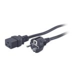 Cable de transmisión APC AP9875 en color negro, 2,5 metros de longitud, con acoplador C19 y enchufe CEE7/7.