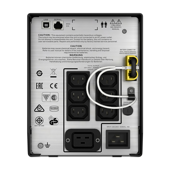 APC SMC2000I sistema de alimentación ininterrumpida (UPS) Línea interactiva 2 kVA 1300 W 7 salidas AC 2 APC SMC2000I UPS, panel de control LCD