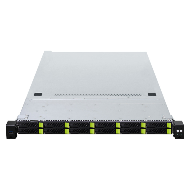 Asrock 1U12E-GENOA/2L2T servidor barebone AMD SoC LGA 6096 Bastidor (1U) Gris 4 Parte trasera del Asrock 1U12E-GENOA/2L2T mostrando sus puertos y ventiladores