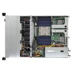 Imagen del servidor barebone Asrock AMD SoC LGA 6096 modelo 1U12E-GENOA/2L2T en color gris, compatible con bastidores de 1U