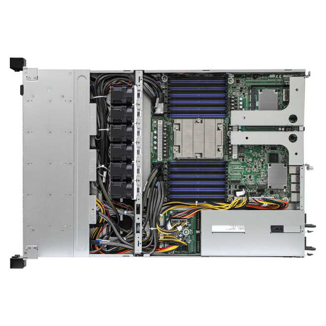 Asrock 1U12E-GENOA/2L2T servidor barebone AMD SoC LGA 6096 Bastidor (1U) Gris 5 Detalle lateral del Asrock 1U12E-GENOA/2L2T