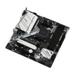 Imagen de la placa base Asrock B550M Pro4 con chipset AMD B550 y zócalo AM4, SKU 90-MXBDK0-A0UAYZ, diseñada para micro ATX.