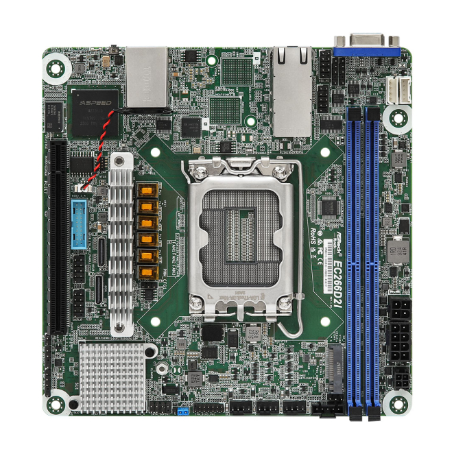 Asrock EC266D2I placa base mini ITX con chipset Intel C266 Placa base Asrock EC266D2I con chipset Intel C266, socket LGA 1700 y formato mini ITX. SKU: EC266D2I