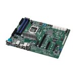 Vista frontal de la placa base Asrock W680 WS ATX con socket LGA 1700, modelo W680 WS, ideal para configuraciones de alto rendimiento