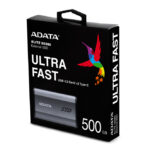 SSD externo ADATA SE880 de 500 GB con USB Tipo C y conectividad Wifi, SKU AELI-SE880-500GCGY, color gris
