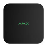 Imagen del NVR Ajax de 8 canales, color negro, ideal para un sistema de videovigilancia avanzado. SKU: 70938.122.BL