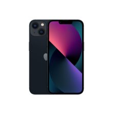 Apple iPhone 13 en color negro, pantalla de 6.1 pulgadas, doble SIM, iOS 15, 5G y 128 GB de almacenamiento. SKU: MLPF3ZD/A