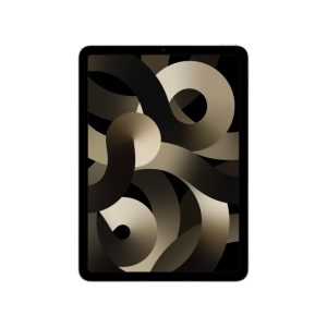 Apple iPad Air 5G de color beige con chip M, LTE, 256 GB de almacenamiento, pantalla de 27,7 cm (10.9 pulgadas), 8 GB de RAM, Wi-Fi 6 y sistema iPadOS 15, SKU MM743FD/A