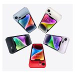 Apple iPhone 14 con pantalla de 6.1 pulgadas, SIM doble, iOS 17, 5G y 128 GB de almacenamiento en color Negro. SKU MPUF3ZD/A