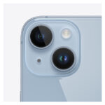 Apple iPhone 14 Plus en color azul, 17 cm (6.7 pulgadas) con SIM doble, iOS 17, 5G, y 256 GB de almacenamiento. SKU: MQ583ZD/A