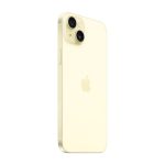 Imagen del Apple iPhone 15 Plus en color amarillo, con una pantalla de 6.7 pulgadas, dual SIM, iOS 17, 5G, USB Tipo C y 256 GB de almacenamiento. SKU: MU1D3ZD/A