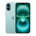 Apple iPhone 16 Plus con pantalla de 6.7 pulgadas, doble SIM, iOS 18, 5G, USB Tipo C, 256 GB en color verde azulado. SKU: MXY53HX/A
