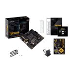 Placa base ASUS TUF Gaming A520M-PLUS WIFI con chipset AMD A520, zócalo AM4 y factor de forma micro ATX. SKU 90MB17F0-M0EAY0