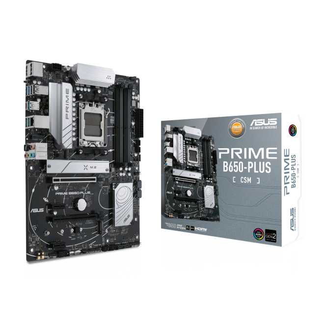 ASUS PRIME placa base B650-PLUS-CSM con zócalo AM5 Placa base ASUS PRIME B650-PLUS-CSM con chipset AMD B650, zócalo AM5 y formato ATX. SKU 90MB1BS0-M0EAYC.