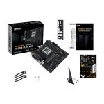 Imagen de la placa base ASUS TUF GAMING A620M-PLUS WIFI con zócalo AM5, formato micro ATX y chipset AMD A620, SKU 90MB1F00-M0EAY0.