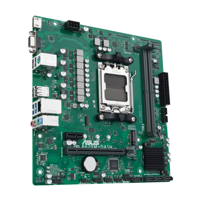 ASUS PRO A620M-DASH-CSM AMD A620 Zócalo AM5 micro ATX 2 La ASUS PRO A620M-DASH-CSM, múltiples interfaces de almacenamiento
