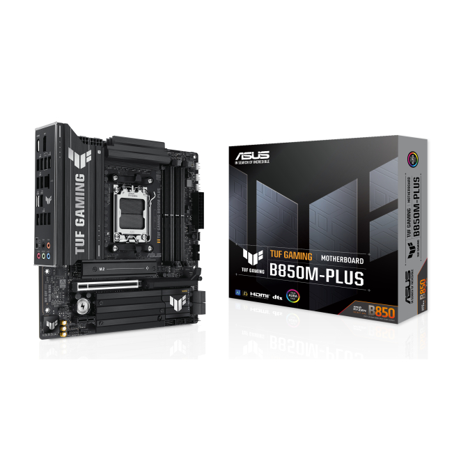 ASUS TUF GAMING B850M-PLUS AMD B850 Zócalo AM5 micro ATX 1 ASUS TUF Gaming B850M-PLUS en la caja